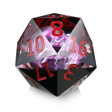 Large 55mm Skull D20 Dice DNDND Single 20 Sided Polyhedral D&d Dice with Velvet Pouch for DND(Purple Skull)