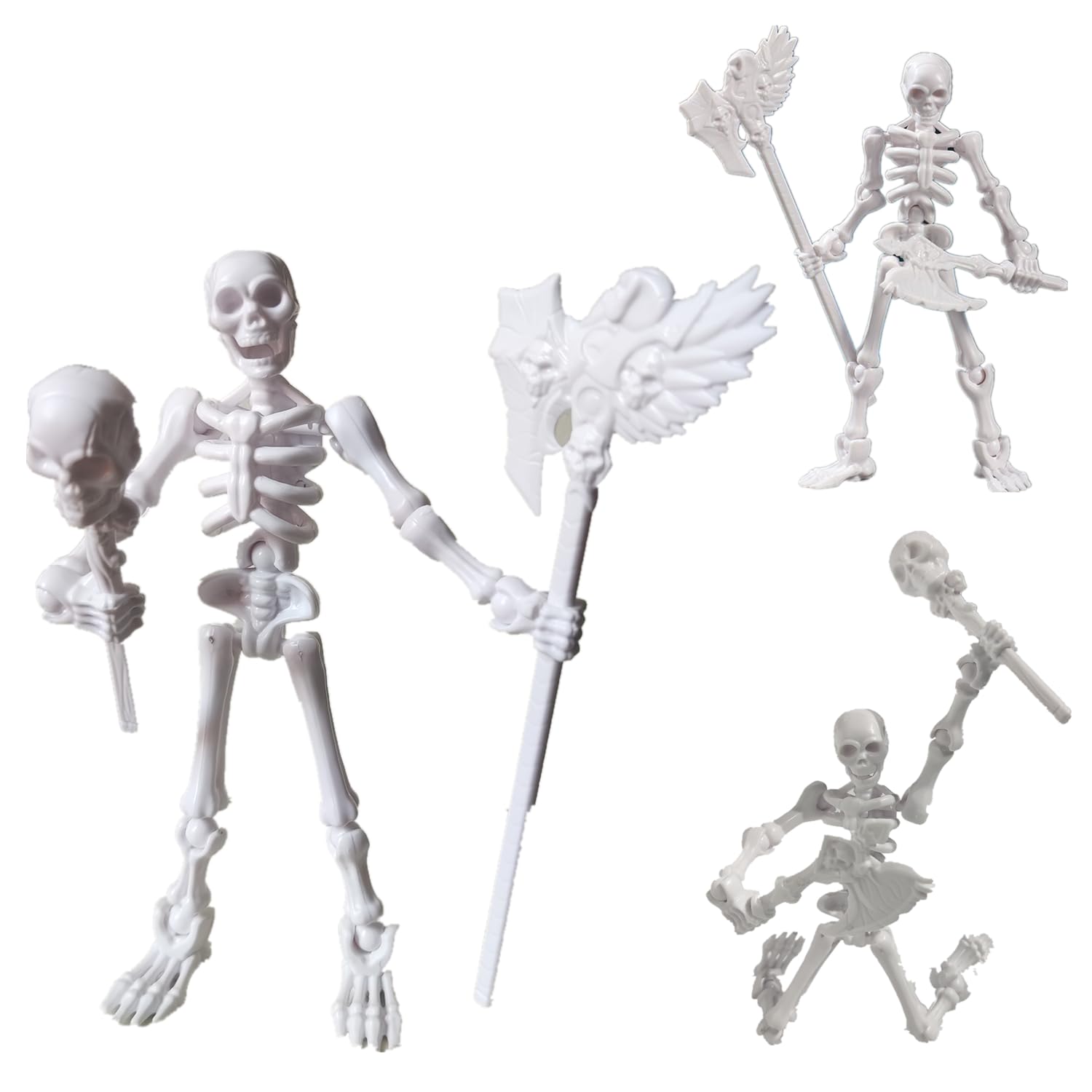T13 Skeleton Action Figure  Movable Articulated Human Skeleton  5.12-in Action Figure Wearing Multiple Sets of   Can Be Painted  Suitable for Collectors As Desktop Decorations (3pcs)