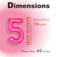 Suwen 40 Inch Hot Pink Large 5 Number Balloons Big Foil Helium Number Balloons 0-9 Jumbo Happy 5Th Mylar Birthday Party Decorati