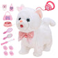 ZGZBLOCK Plush Toy Cat for Kids with Remote Control Leash Interactive Electronic Pets Toys Cat Walking Tongue Out Catcall & Wagging Tail Includes Toys Cat Accessories (White Cat)