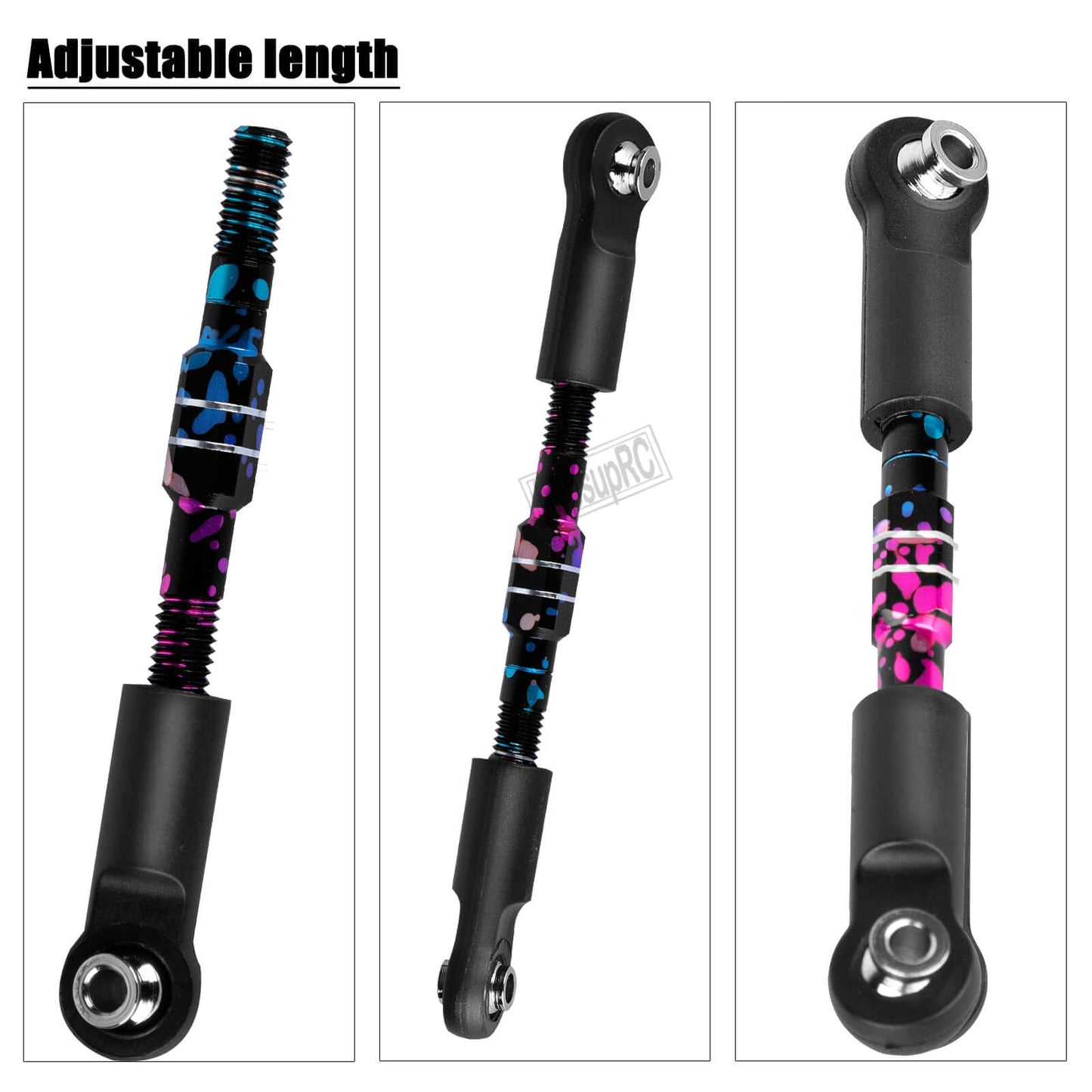 Hopsuprc Rc Adjustable Turnbuckles Camber Links Steering Links Upgrades Part For 1/8 Typhon 4Wd 3S Mega 550 Blx,1/10 Big Rock 4X