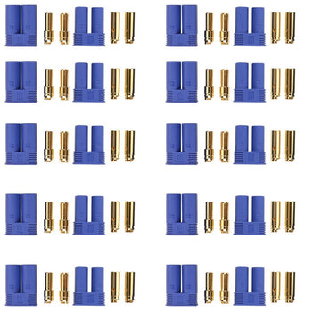 NeeKare 10 Paris EC5 Battery Connector Male Female 5.0mm Banana Plug Connectors Gold Bullet Connector for RC ESC LIPO Battery De