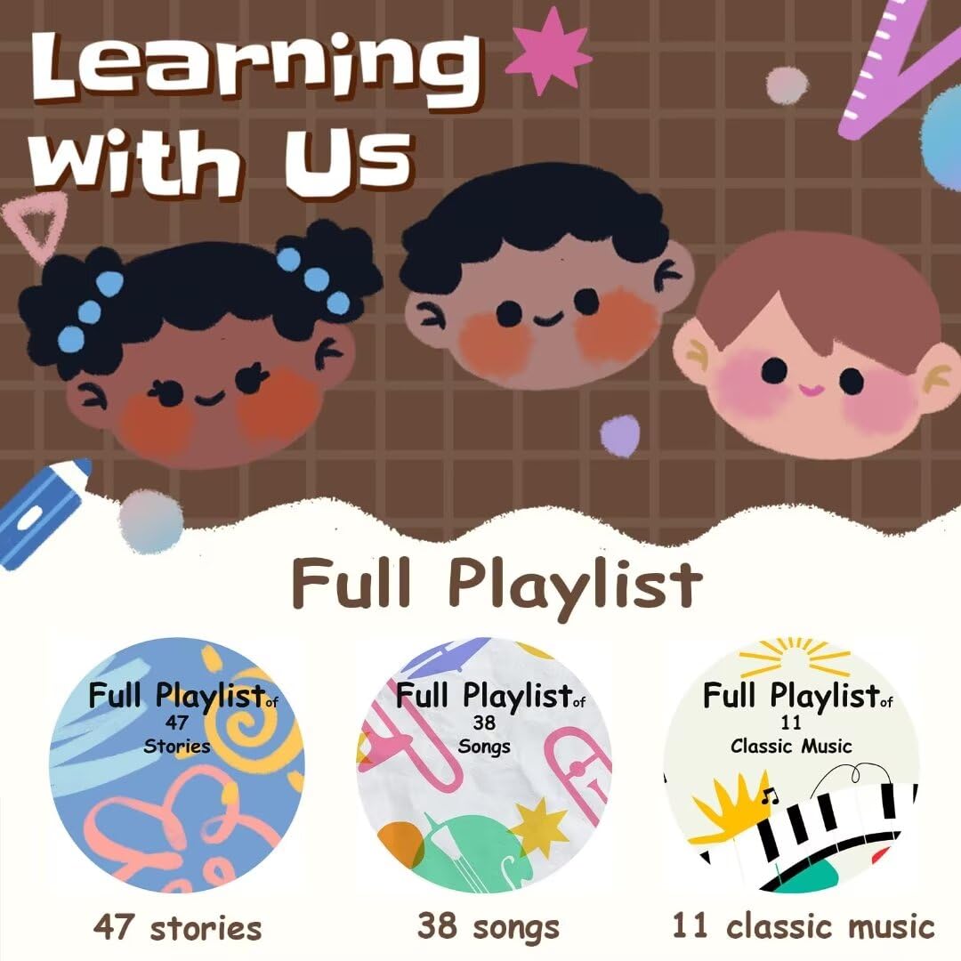 Retysaz Kids Phonograph With 96 Cards, Story Music Player For Kids 3-12 Musical Sensory Toy For Boy Girl,Toddler Pre-Kindergarte