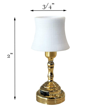 Mini Dollhouse Accent Table Lamp, Led Miniature Lighting For Dolls House Decor, Battery Operated Functional Light Accessories