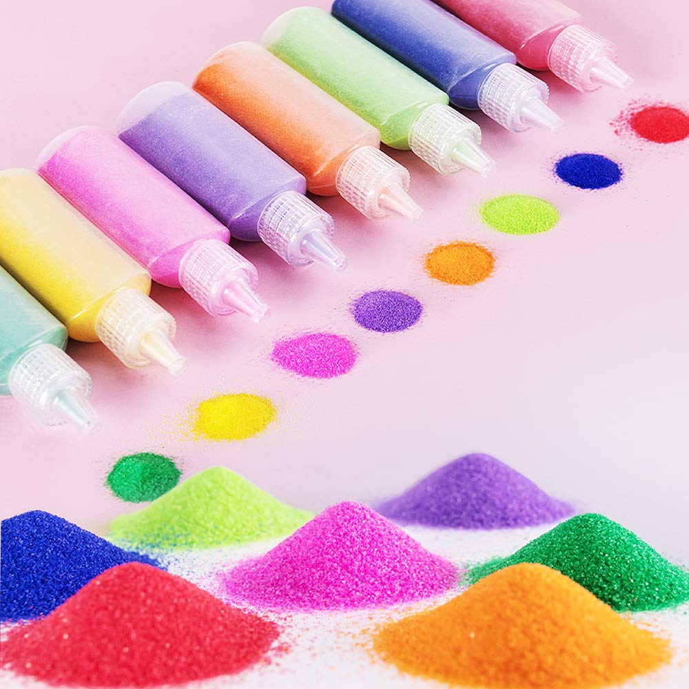Zddaoole 32 Pcs Art Sand Kits,12 Color Art Sand Kit Scenic Sand With 20 Sheets Sand Art Painting Cards Set,Diy Sand Arts And Cra