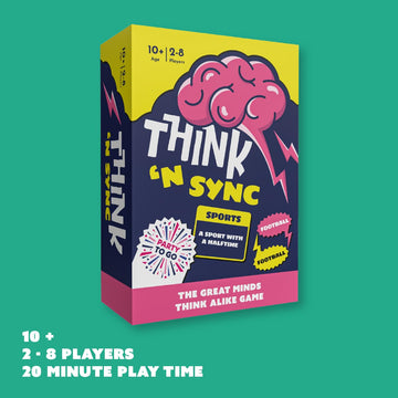 Gamewright Party to Go - Think 'N Sync Game for 3-8 Players, Ages 10+, Cardboard, Model 1303