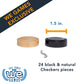 WE Games Checkers Pieces Only  Wooden Checker Board Game Pieces  24 Brown and Natural Stackable Player Pieces with a Drawstring Storage Bag  1.25 Inch Diameter Carved Versatile Game Pieces