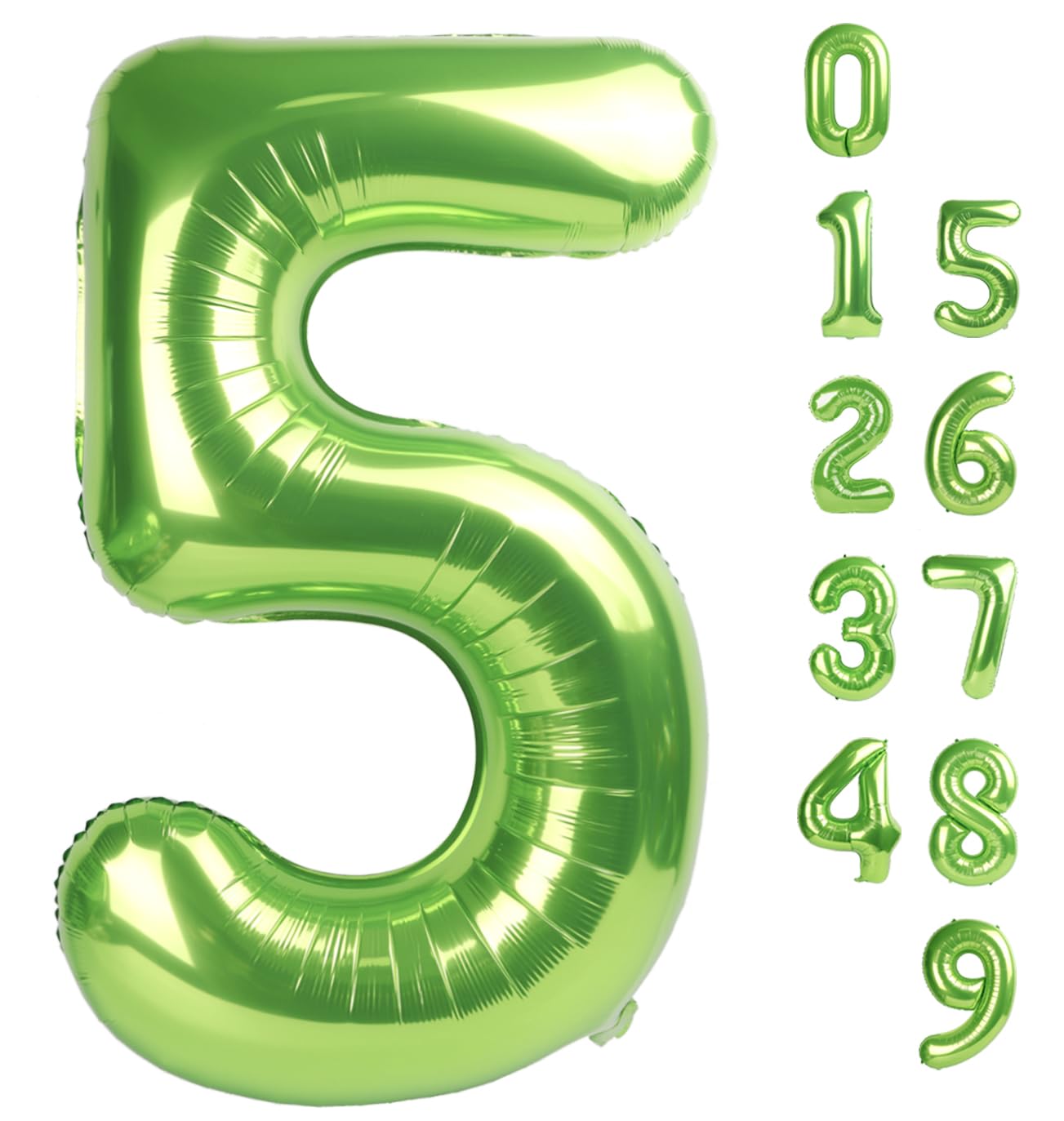 Number 5 Balloon 40 Inch Minecraft Birthday Decorations Light Green Big Number Balloons, Five Year Old Balloon Decorations, 5 15