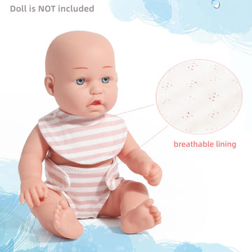 Edollable Realistic Baby Doll Accessories Set Toys For 12 Inch Dolls Includes Doll Potty, Bib,Pacifier,Diaper And Feeding Bottle