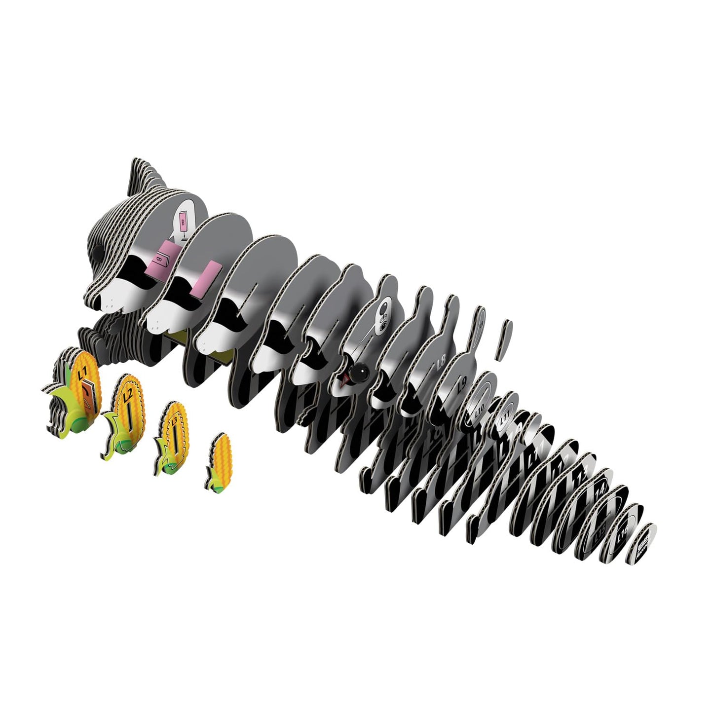 Eugy Raccoon 3D Puzzle - 46 Piece Eco-Friendly Educational Toy Puzzle For Boys, Girls & Kids Ages 6+