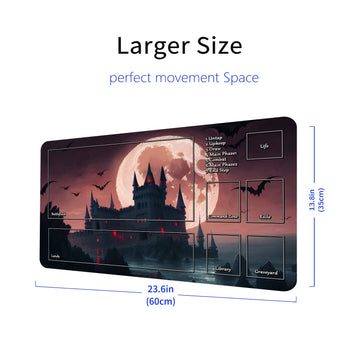 Mtg Game Playmat, Unique Design Tcg Play Mat For Mtg Tcg 24 X 14 Inches Trading Card Inked Game Playmats With Storage Bag