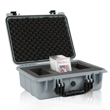 G-Plus Graded Card Storage Box Compatible With Bgs Psa Sgc Fgs Weatherproof Graded Sports Trading Cards(Large, Gray)