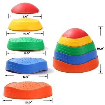 Juoe 5Pcs Stepping Stones For Kids,Non-Slip Plastic Toddler Balance River Stones For Promoting Children'S Coordination Skills Ob
