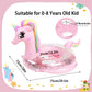 New Baby Swimming Pool Floats For Toddler Kids 0-8 Years Under 44Lb, Inflatable Swim Ring Water Raft With Seat And Handle For Summer Beach Outdoor Children Infant Bath Toys (Pink Unicorn)