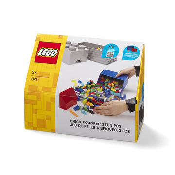 Room Copenhagen Lego Brick Scooper Set - 1 Large Dark Stone Gray Scoop 7.63 X 5.19In And 1 Small Black Scoop 5.07 X 3.46In - Inc