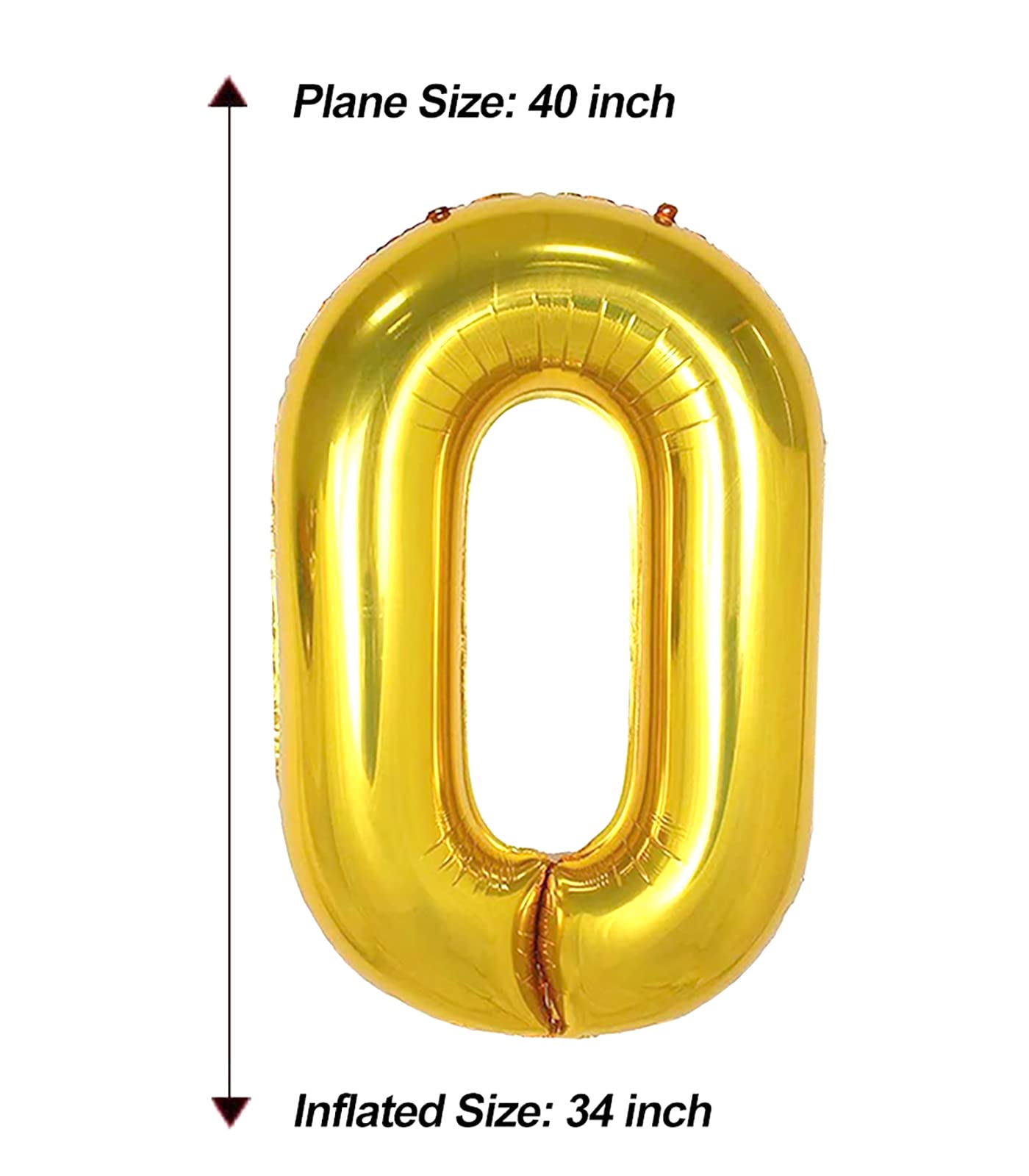 Aule 40 Inch Big Gold 0 Balloon Number Large Foil Helium Number Balloons 0-9 Jumbo Giant Happy 0Th Birthday Party Decorations Fo