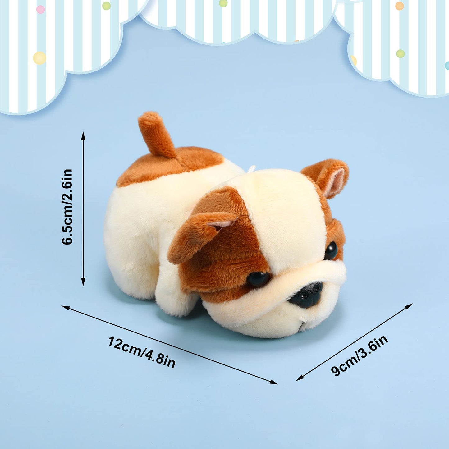 Sumind 9 Pcs Valentine Mini Plush Dog Stuffed Animals Bulk Dog Plush Party Favors Small Soft Plush Dog Toy For Easter Goodie Bag Fillers Baby Show Birthday(Fluffy Puppy)