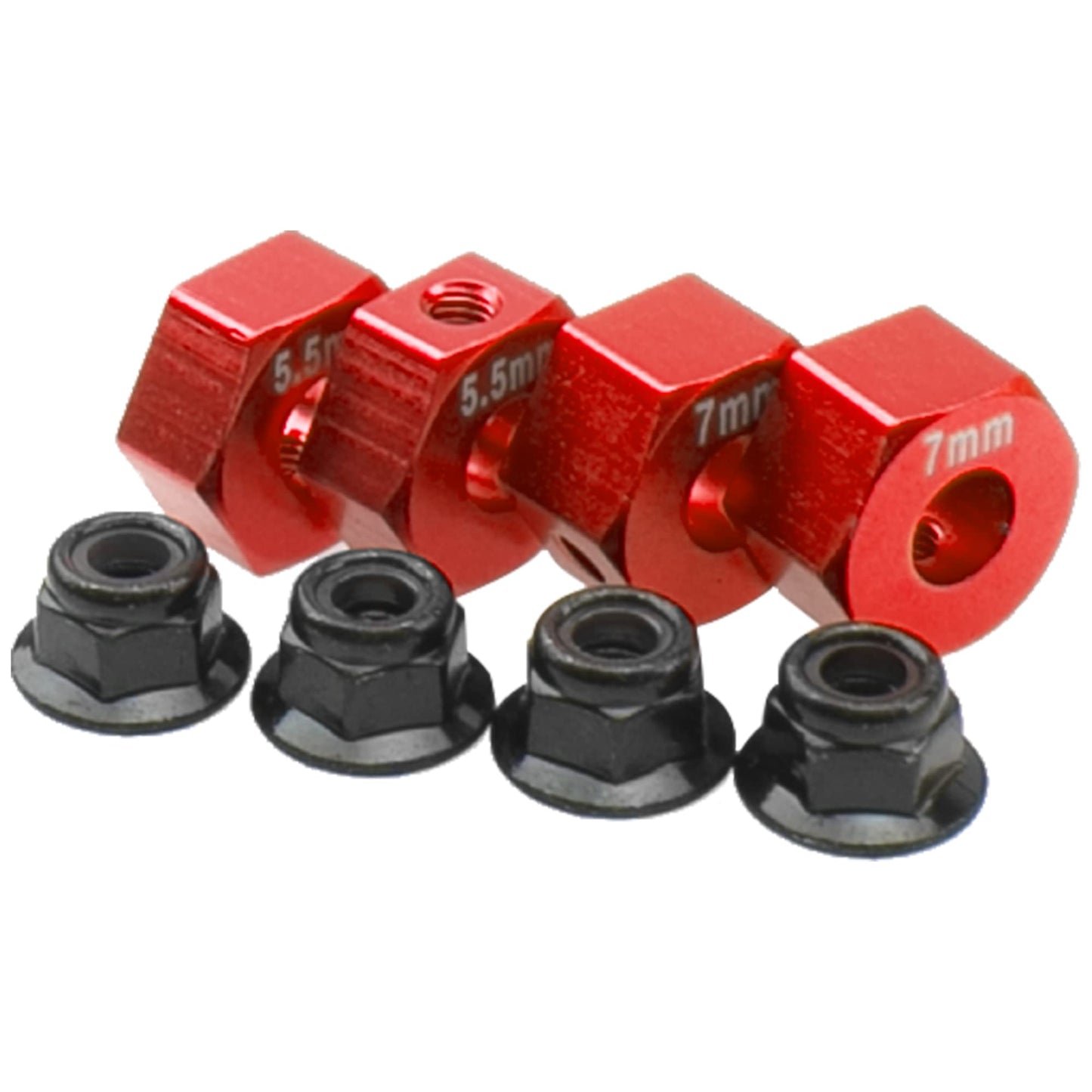Sharegoo Aluminum 12Mm Hex Wheel Hubs Hex Adapter & Flanged Lock Nuts Compatible With Traxxas 2Wd Slash Rustler Stampede 1/10 Rc