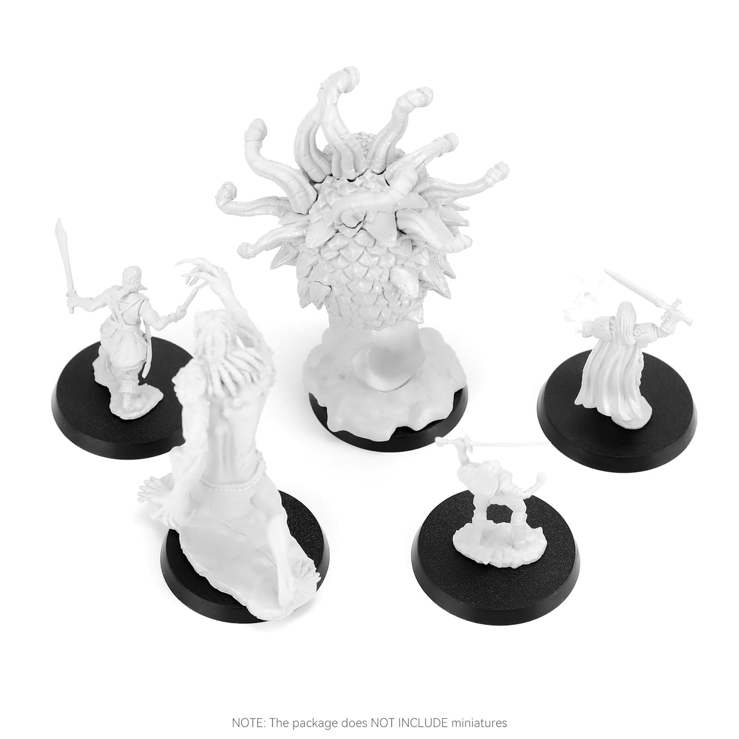 TITAWU 60PCS Miniature Bases+60PCS Adhesive, 50mm/1.97inch Textured Plastic Black Round Model Base for Gaming Miniatures or Warg