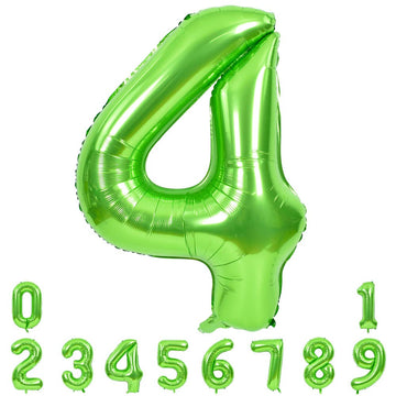 Toniful 40 Inch Large Green Numbers Balloons 0-9, Number 4 Digit 4 Helium Balloons, Foil Mylar Big Number Balloons For Birthday