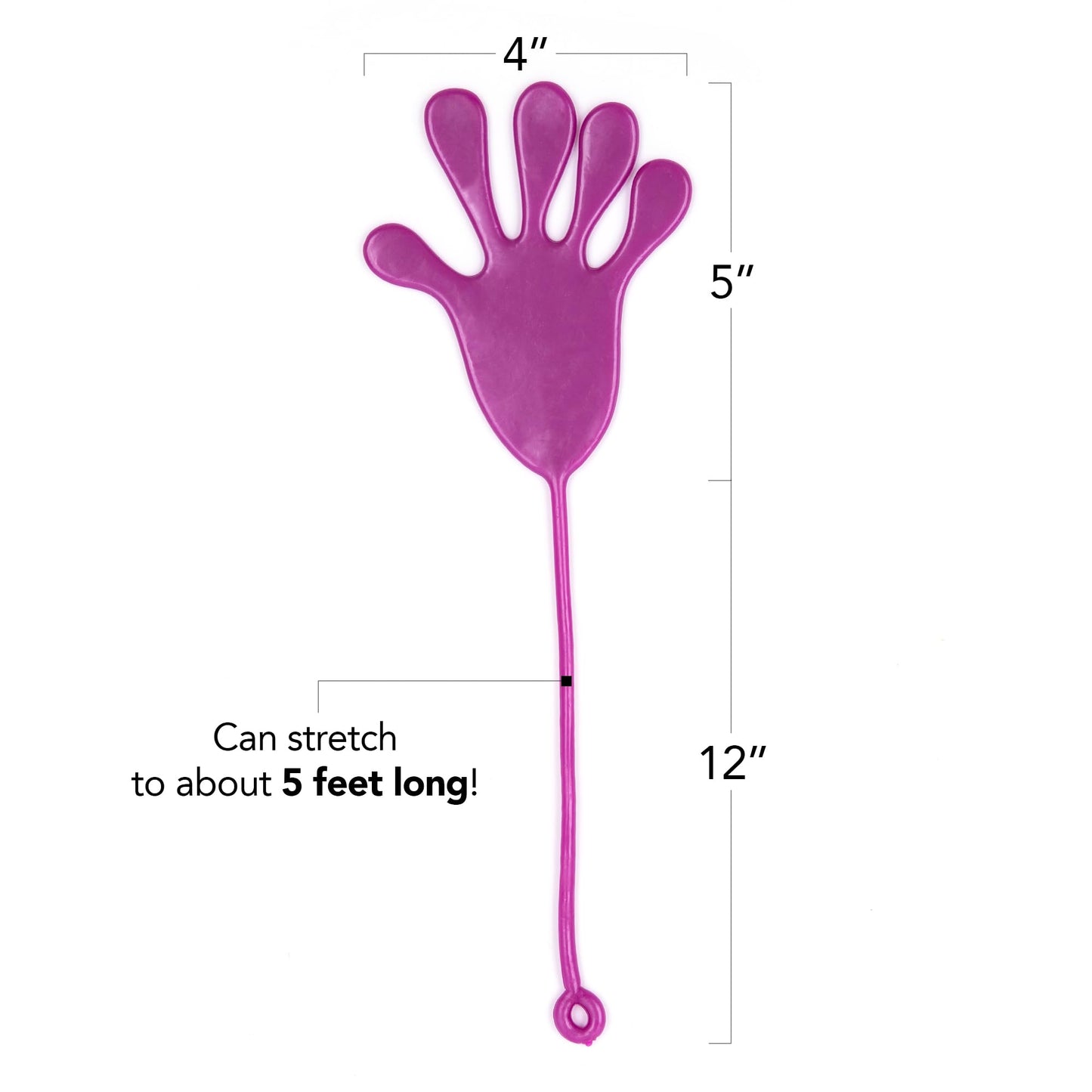 ArtCreativity Giant Sticky Hands for Kids - 4 Pack of 12-Inch Big Stick Hands - Large Sticky Hands in 4 Colors - Stretch Up to 5