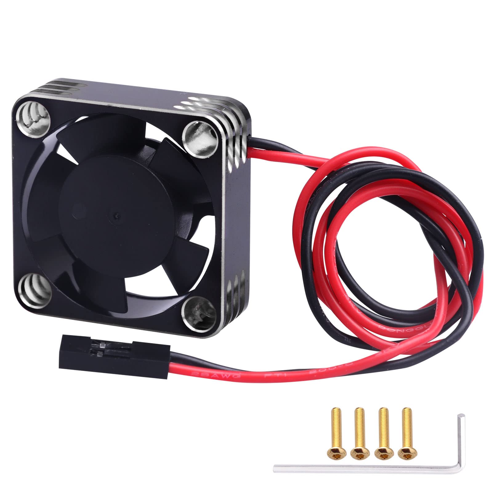 AllinRC 30mm RC Motor Cooling Fan Heatsink ESC Cooling Fan for RC Car 1/8 1/10 1/12 Scale 540 550 Brushless Motor Brushed (Black