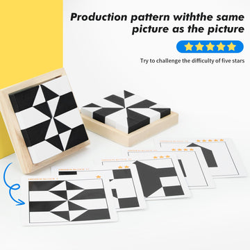 Qzmtoy Wooden Blocks Puzzle Table Games, Brain Teaser Puzzle Game With 80 Challenges,Brain Toys For Kids, Stem Montessori Toys For Boys Girls,Travel Toys,Stocking Stuffers For Kids