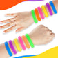 Libima 240 Pcs Neon Silicone Bracelet Bulk Color Wristband Rubber Bracelet for Valentines Day Party(0.47 Inch Width,Cute Color)