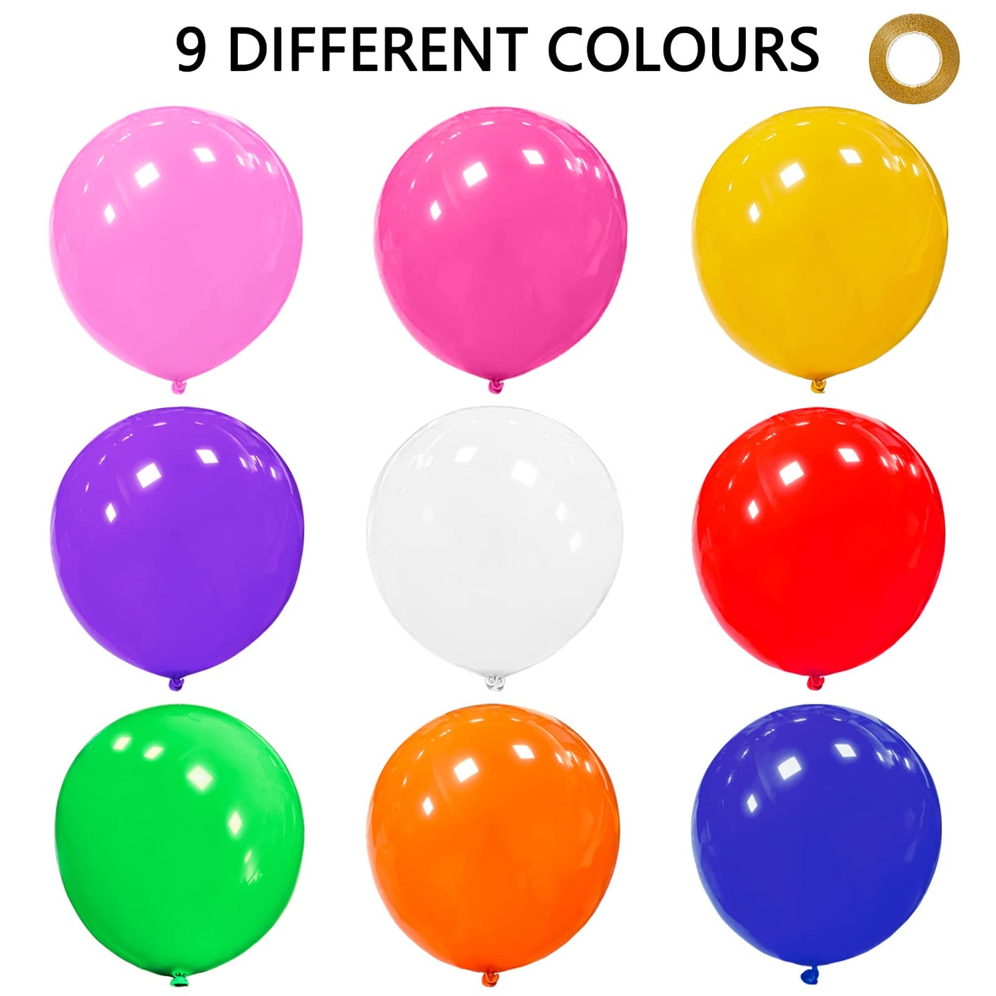 9Pcs Big 36 Inch Balloons, Assroted Giant Balloons, Latex Balloons, Large Balloons For Birthday Wedding Party Decorations.