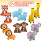 ArtCreativity Vinyl Zoo Animals Toys - Pack of 12 Assorted Squeezable Safari Figures, Small, Mixed Color for Kids' Parties & Bath Time