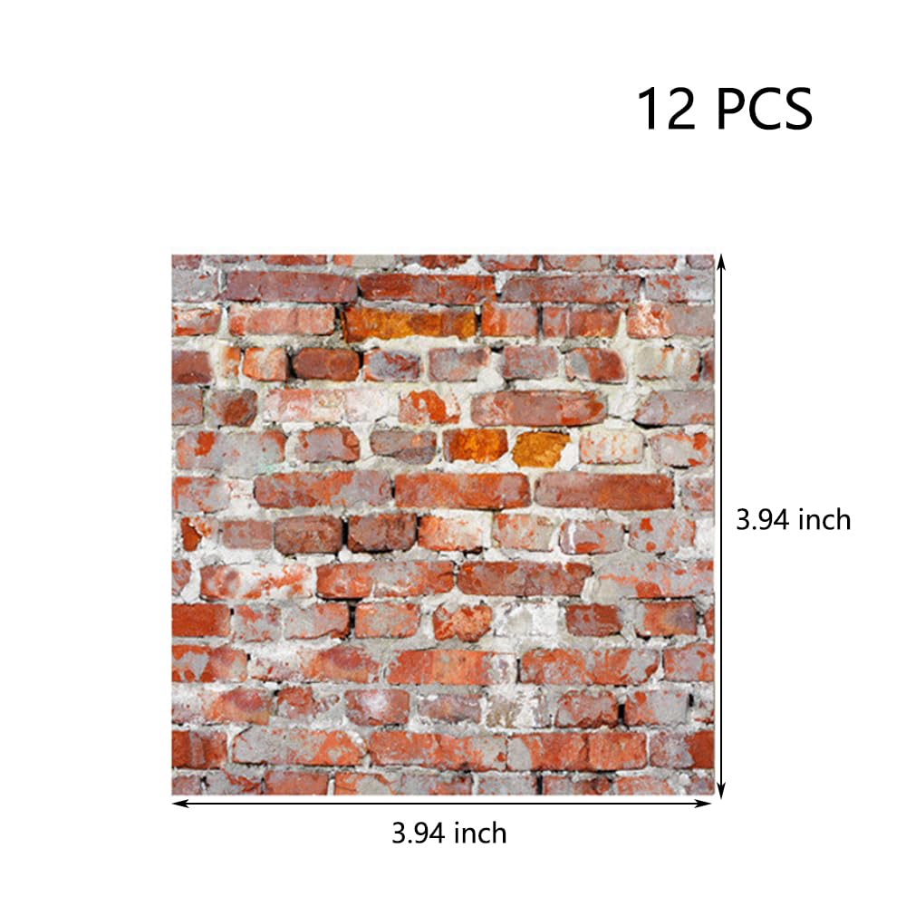 Samcami Miniature Dollhouse Accessories, Self-Adhesive Dollhouse Wallpaper And Flooring, Mini Dollhouse Accessories 1 12 Scale, 12Pcs (No.1)