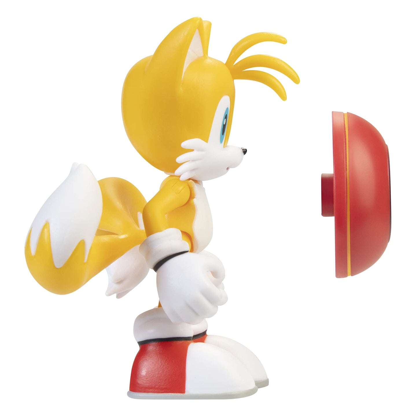 Sonic The Hedgehog 4-Inch Action Figure - Modern Tails with Star Spring, Plastic Collectible Toy, Model 407024