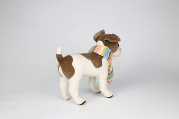 Cu-Mate 12'' Realistic Jack Russell Terrier Plush - White & Brown Standing Puppy Dog Stuffed Animal Gift