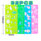 Cityrosy 32 pcs Drawing Stencils,Rainbow Scratch Paper for Stencils, Kids Activity Kit,Suitable for Classroom,Birthday,Party