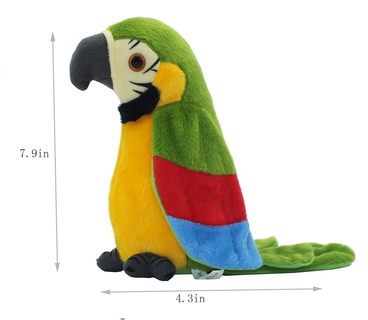 Talking Parrot  Repeats What You Say Plush Animal Toy Electronic Parrot for Boys  Girls Gift