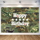 Camo Happy Birthday Backdrop Decorations Camouflage Happy Birthday Banner Camo Army Military Birthday Photo Background For Home