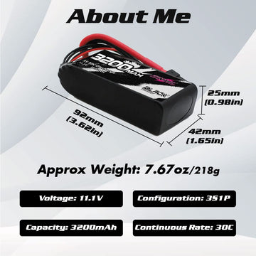 CNHL 3200mAh 3S Shorty Lipo Battery 30C 11.1V lipo Battery with XT60 for RC Airplane RC Quadcopter RC Evader BX Car RC Truggy RC