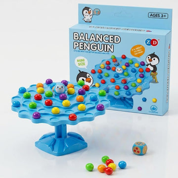 Chocozone Balanced Penguin Mini Balance Board Game for Kids with Color Balls & Dice | Educational Toy for Boys & Girls Age 5+ Ye