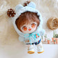 Niannyyhouse 20Cm Plushie Doll Checkered Hoodie Jeans 8In Kpop Stuffed Doll Clothing (Blue)