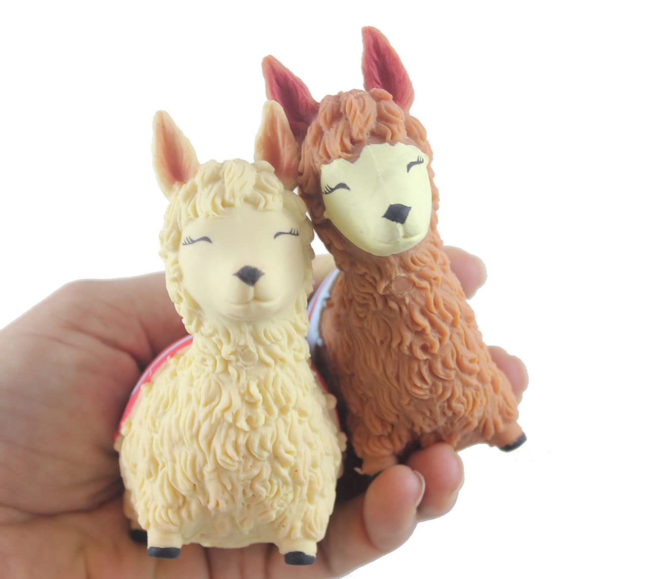 Set of 2 Sand Alpaca Llama - Sand Filled Squishy - Rubber Chicken Moldable Sensory, Stress, Squeeze Fidget Toy ADHD Special Need