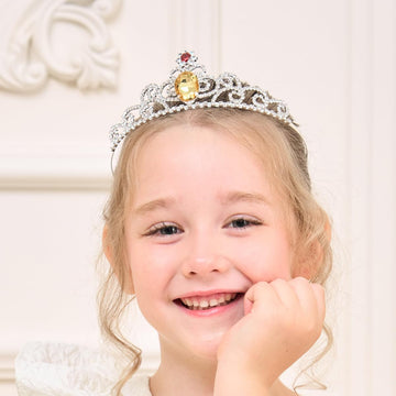Lovelyshop Yellow Diamond Rhinestone Tiara Princess Belle Crown