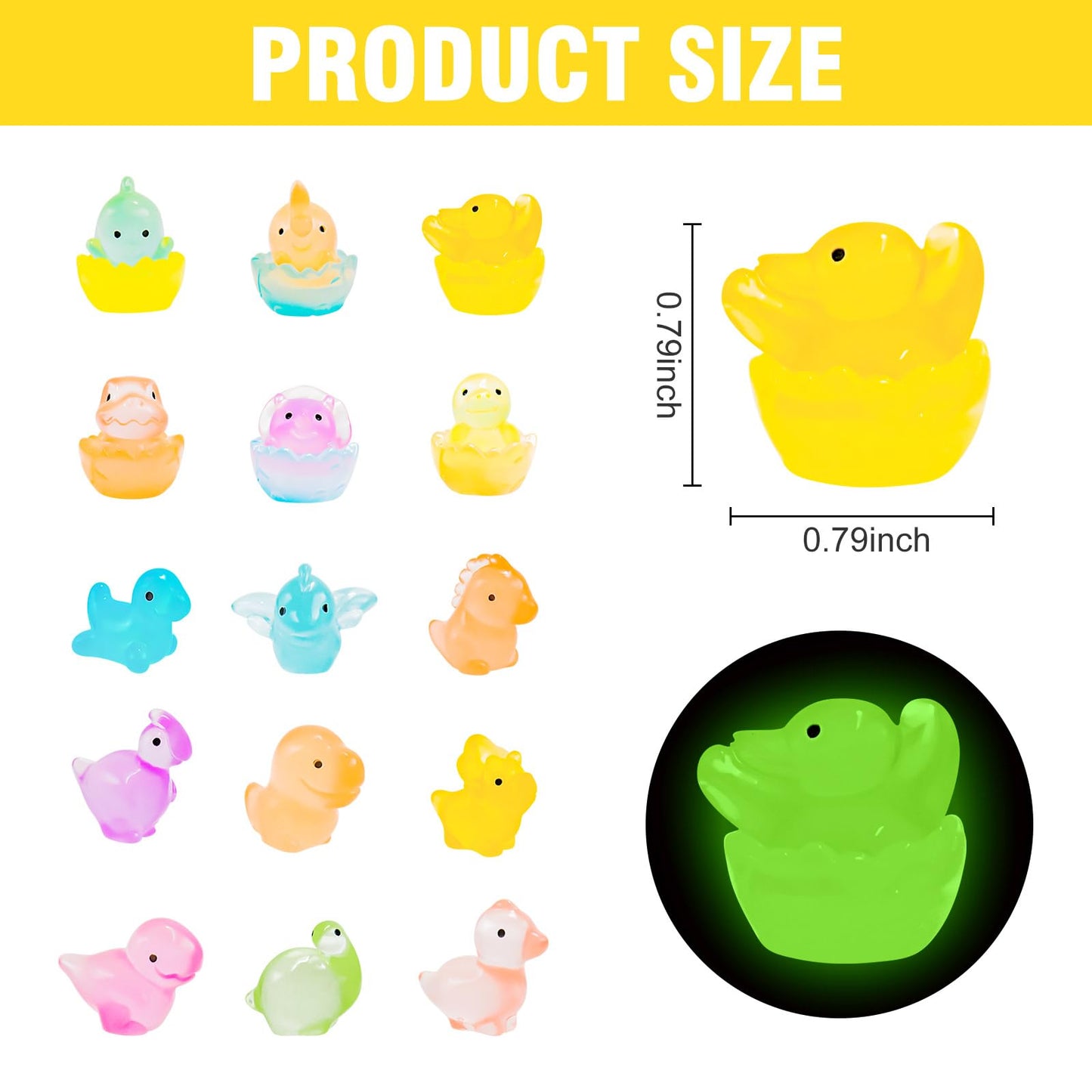 HOMICO 30 Pieces Luminous Mini Dinosaur for Dollhouse Tiny Resin Dinosaurs Mini Animals for Fairy Garden Micro Landscape Aquariu
