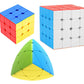 Jo Baby Cube Combo Set of 3X3, 4X4, Mastermorphix High Speed Stickerless Magic Cube Puzzle (CUBE-34PY)