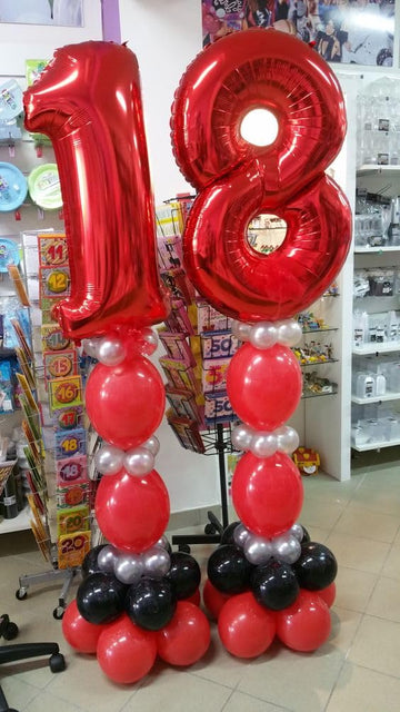 Red 8 Balloon, Number Balloon 40 Inch, Red Birthday Decorations, 8 18 28 38 80 Birthday Balloons, 8Th Red Party Supplies, Number