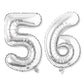 Flyloons 56 number Silver Foil Balloon 16 inch Size Birthday Decoration Items Pack of 2 | 56th Year Balloons | Fifty Six