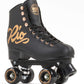 Rio Roller Rose Roller Skates - Unisex Indoor/Outdoor Quad Roller Skates For Women And Men (Mens 7 / Ladies 8, Black/Rose Gold)