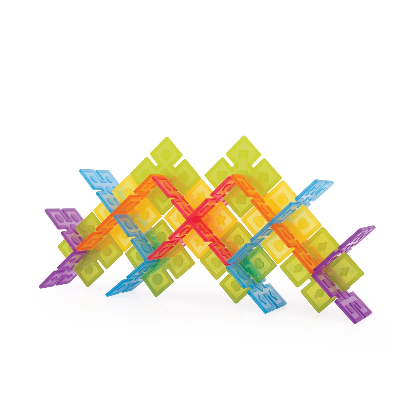 Guidecraft Interlox Squares - 96 Piece Set Interlocking Construction Toy, Creative Building - Educational Stem Construction Toy