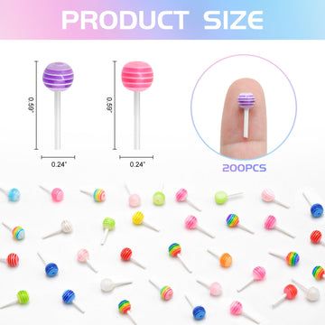 WOZADU 200 PCS Mini Resin Lollipop Figurines for Crafts Luminous Tiny Resin Animal Miniature Things for Dollhouse Fairy Garden Micro Landscaping Decoration Cake Toppers Decor