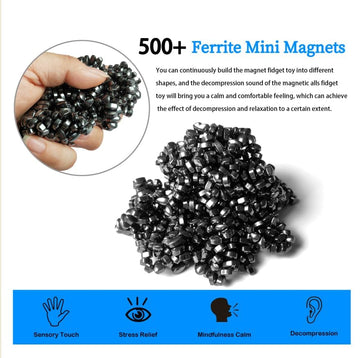 FSFHSJ Mini Magnetic Balls  Over 500 Ferrite Mini Magnet Stones  mature-themed Fidgets Magnetic Balls Toys for Anxiety and Stress  Desk Toys in Office  Metal Putty Fidget Magnets Gift for mature-themeds