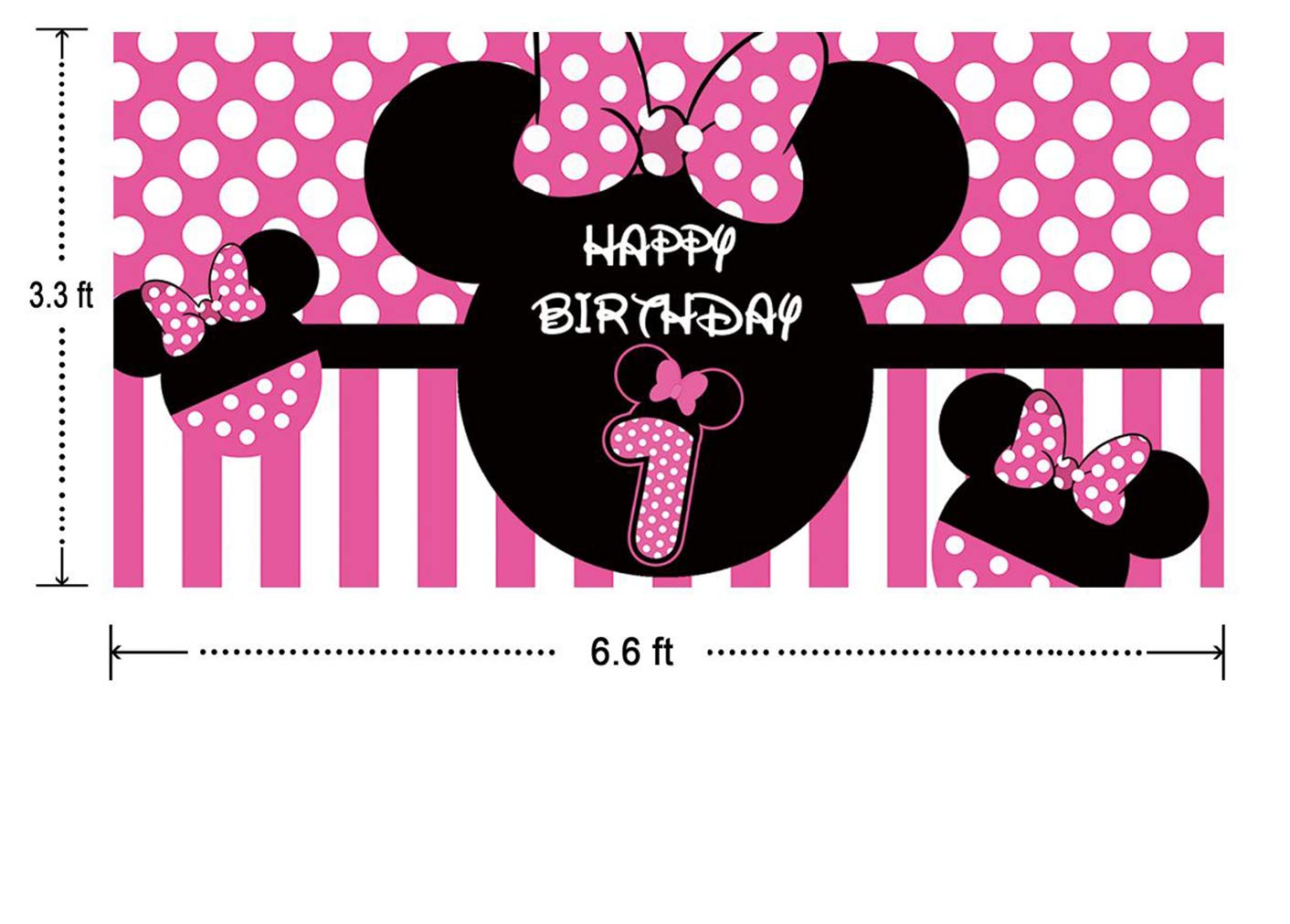 Minnie 1St Birthday Backdrop, Minnie 1St Birthday Banner Party Supplies, Minnie 1St Birthday Decorations, First Birthday Photogr